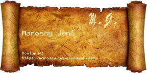 Marossy Jenő névjegykártya