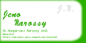 jeno marossy business card