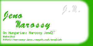 jeno marossy business card